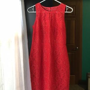 Coral Lace Jcrew Dress